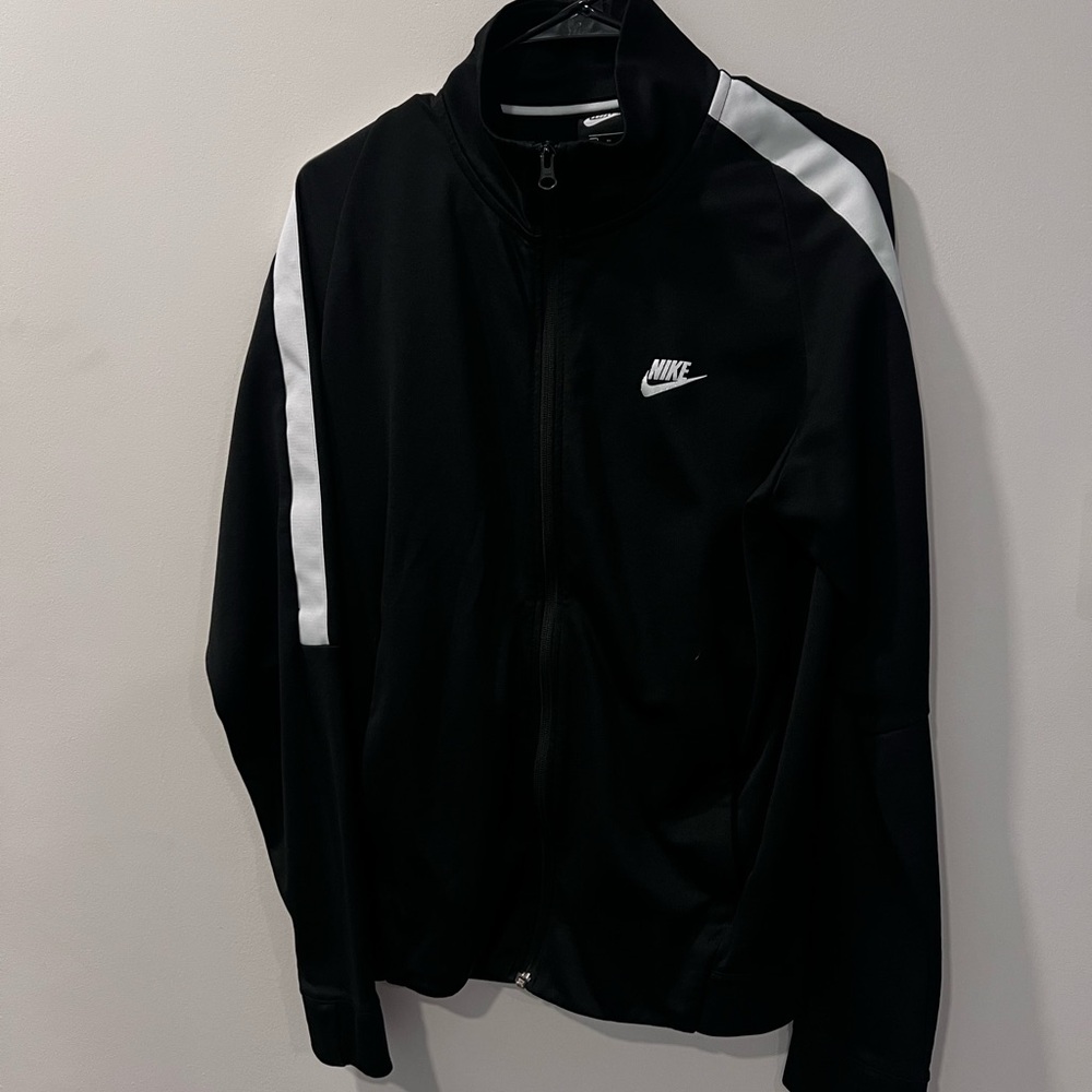 Nike Men's Black Performance Jacket with White Accents